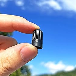 Black TPMS Plastic Tire Valve Stem Caps with Rubber