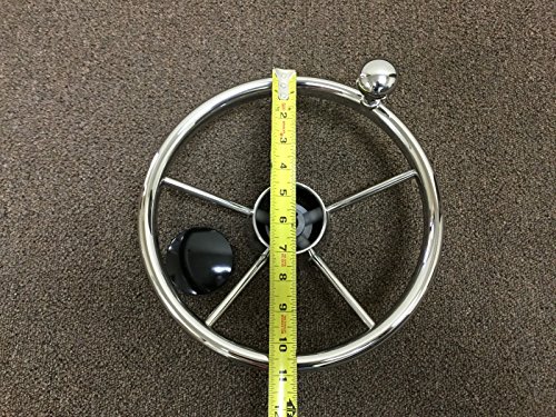 Pactrade-Marine-5-Spoke-Stainless-Steel-Steering-Wheel-with-Turning-Knob-11-L Pactrade-Marine-5-Spoke-Stainless-Steel-Steering-Wheel-with-Turning-Knob-11-L