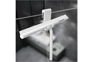 ANJINWIPER Shower Squeegee for Glass Door, 13" Silicone Car Squeegee Household Window Cleaning Squeegee with Non-Slip Handle, All-Purpose Window Squeegee-White
