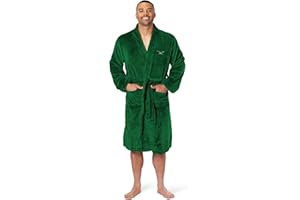 Northwest NFL Philadelphia Eagles Retro Adult Unisex Silk Touch Bathrobe, Large/X-Large, Green, Officially Licensed Loungewear, Soft Plush Polyester