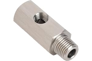 1/4 NPT Oil Pressure Sensor Tee Adapter, Stainless Steel 1/4 NPT Female to Male Threaded for Oil Pressure Gauge & Sensor Inst