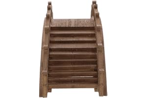 MAGICLULU Mini Wood Arch Bridge Decor, Medium Vintage Solid Wood Micro Landscape Garden Bridge for Outdoor
