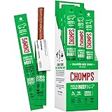 Chomps Grass Fed Jalapeno Beef Jerky Snack Sticks, Keto & Paleo, Whole30 Approved, Non-GMO, Gluten Free, Sugar Free, Nitrate 