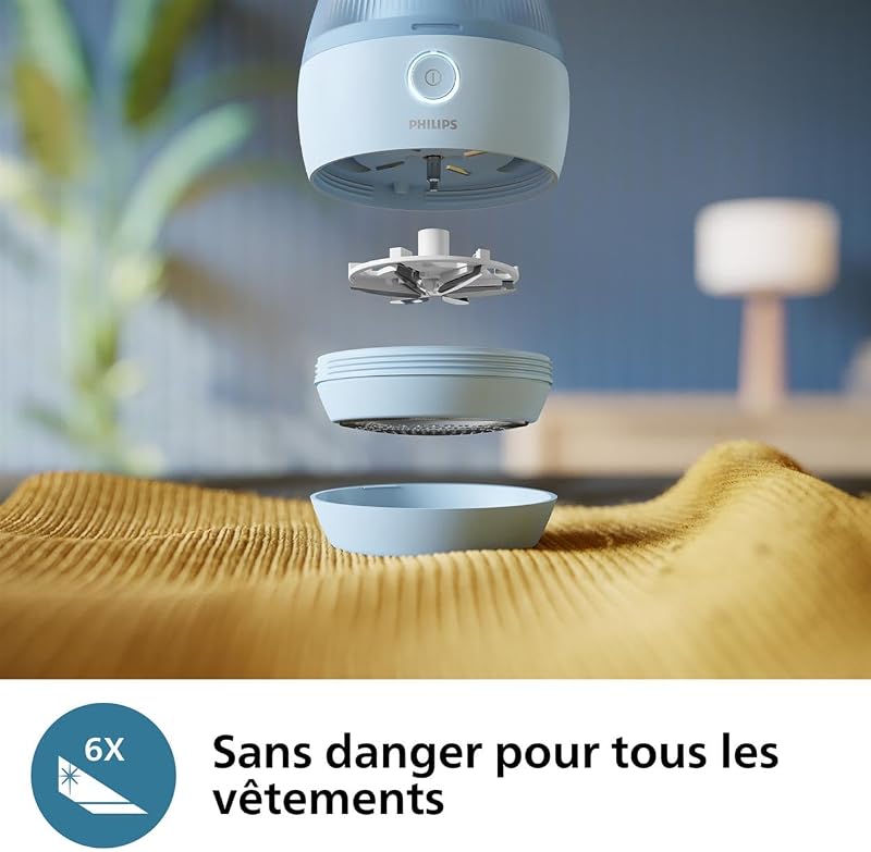Rasoir Anti bouloche Série 1000, 6 Lames, Rechargeable USB, Bleu