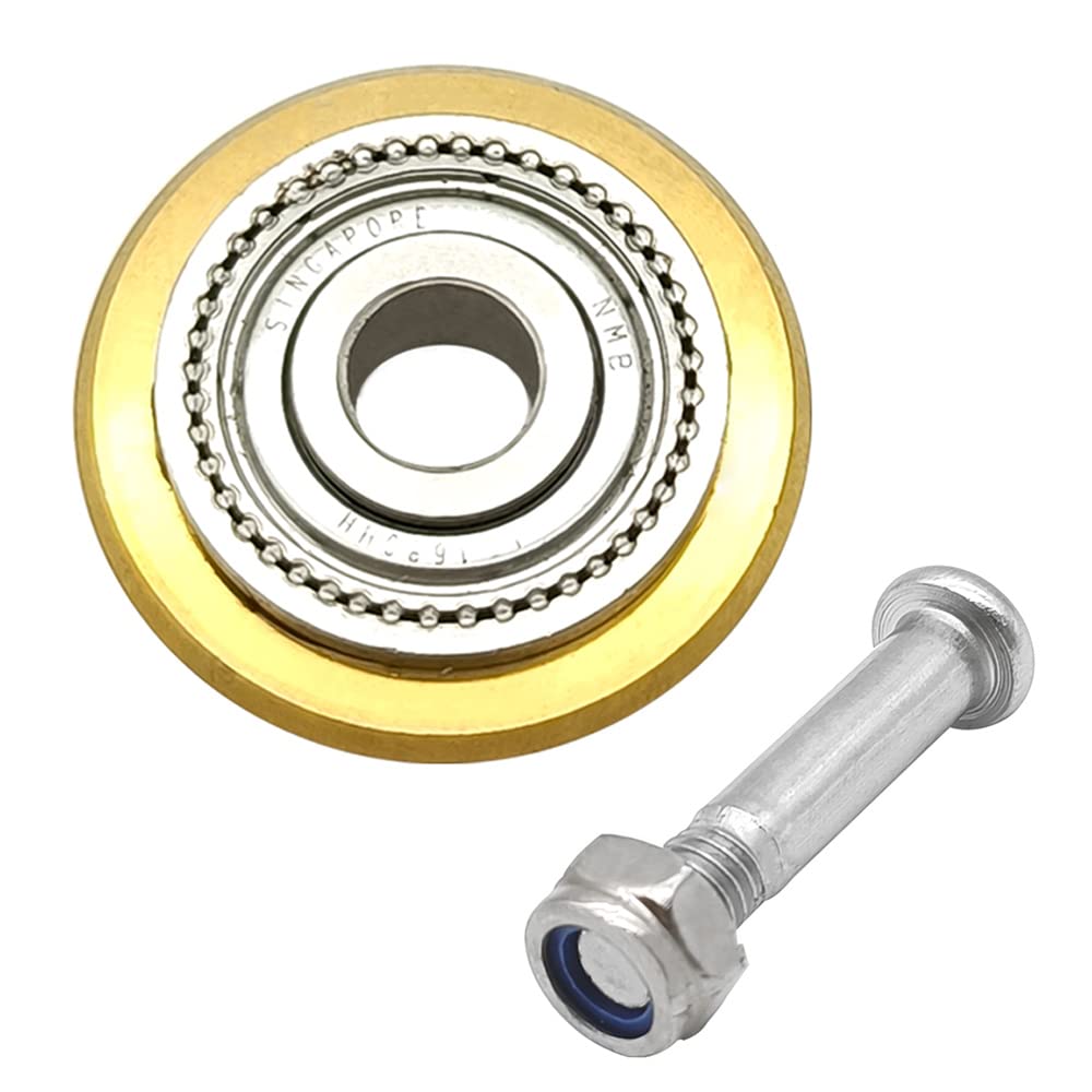 KtbeYTi 50000M Ceramic Tile Cutter Wheel, Manual Tile Cutting Machine Replacement Wheel, Tile Cutter Wheel with Bolt and Lock Nut, for Cutting Tiles, Golden 24x6x6mm