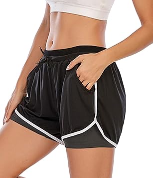 Amazon スポーツショートパンツ ヨガ ジム ワークアウト ランニング 女性用 引き紐なし 単色 ドルフィンショーツ ショート ハーフパンツ 通販