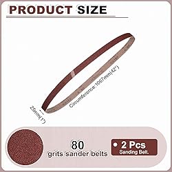 HARFINGTON 1 x 42 Inch Sanding Belts, 2 Pcs 80