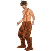 Smiffy's Men's Pan Costume Trousers Shoe Covers and Wig