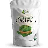 True Organic Ceylon Curry Leaves, 1 oz, Premium Grade, Gluten Free, USDA &amp; Kosher Certified, Non-GMO.