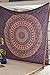 Hippie Tapestry, Hippy Mandala Bohemian Tapestries, Indian Dorm Decor, Psychedelic Tapestry Wall Hanging Ethnic Decorative Tapestry (Queen (84 X 85 inches Approx)(214 X 226 cms), Pastel Navy Blue)
