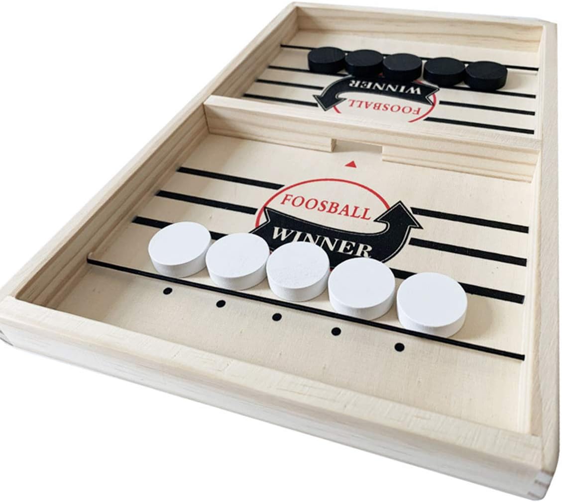 Fast Sling Puck Game, Funny Board Games Table Desktop Battle Game Pucket Slingshot Toy, Ice Hockey Game Fast-Paced Flying Puck Game Party Home Interactive Games Toys for Kids & Adults (Bigger)