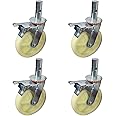 ASTAMOTOR 8"x 2" Scaffolding Caster Wheels with Dual Locking Swivel Stem Casters, 360 Degree Rotation, 4400 LB Capacity, 4 Packs