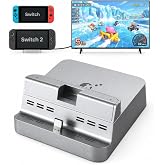 GuliKit Dock Station for Switch 2/Switch,4K TV Docking Base,Case Friendly