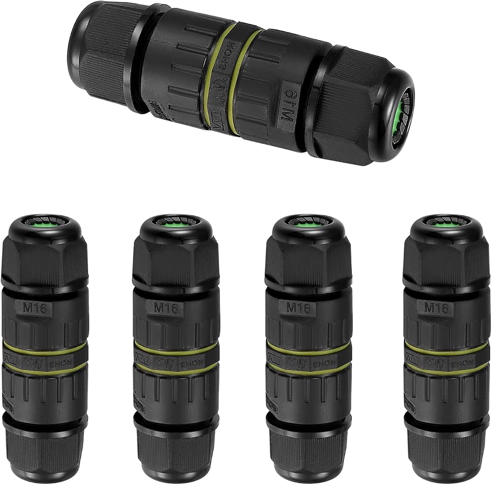 pzihao 5x 3 Pole IP68 Waterproof Junction Box Outdoor Cable Connector 6-12mm