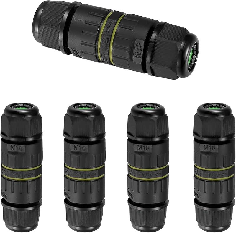 pzihao 5x 3 Pole IP68 Waterproof Junction Box Outdoor Cable Connector 6-12mm