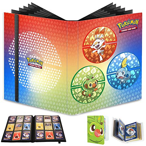 Totem World Sword & Shield Galar Starters 9 Pocket Pro Binder Portfolio with a Totem Mini Album Binder Grookey - Perfect for Holding up to 360 Pokemon Cards