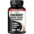 Horny Goat Weed 1275 mg MAX STRENGTH w/Maca (2 Month Supply) - Energy & Performance Complex for Men and Women | 120 Vegan Capsules