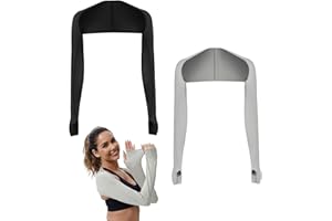 Cooling Shawl Arm Sleeves Arm Sleeves for Women - 2 Pack (Black & Light Grey) - UV Protection, Breathable, Comfortable, Elast