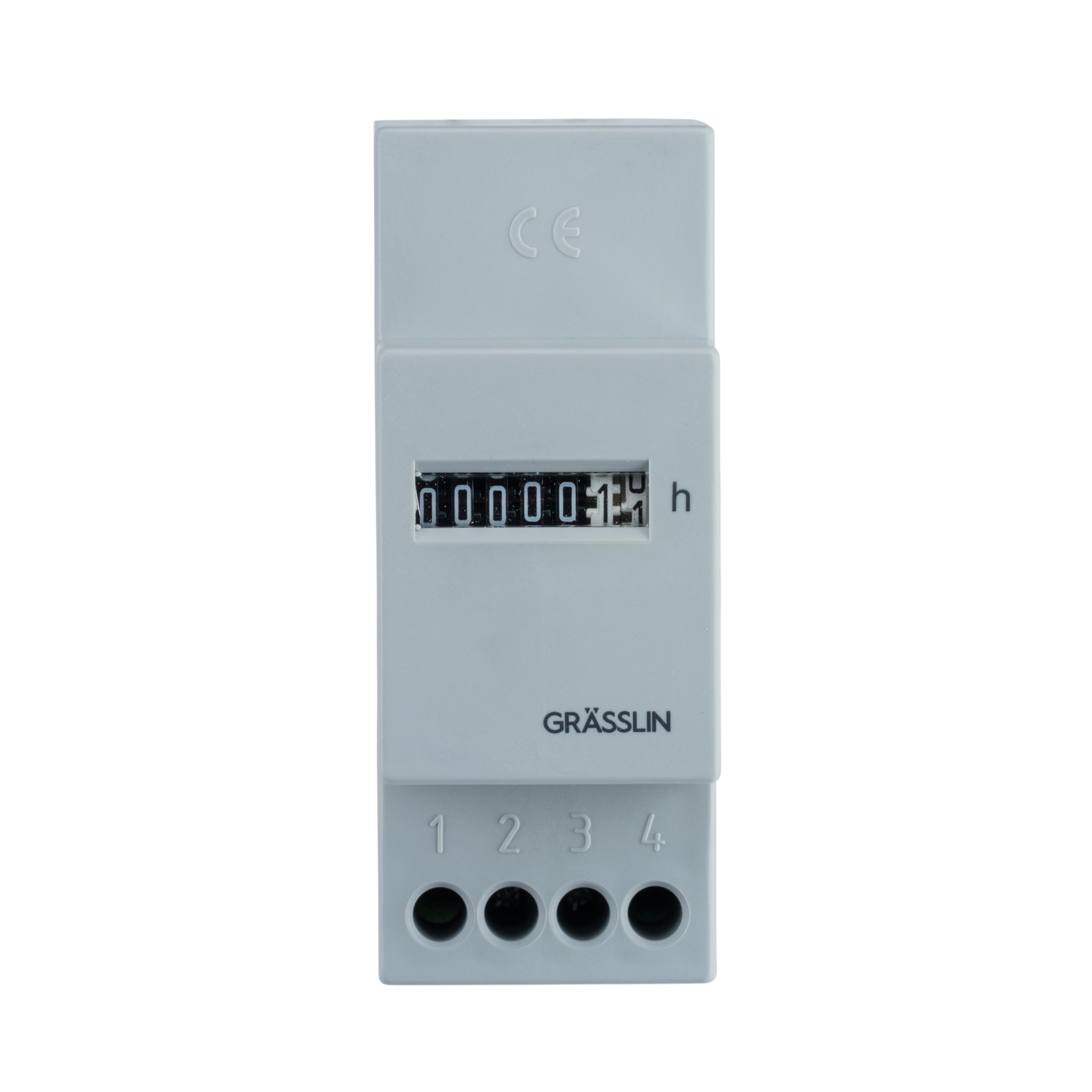 GRÄSSLIN taxxo 403 - 05.21.0001.1 - Hour Meter - DIN Rail mounting - AC operating hour run meter - analogue meter display