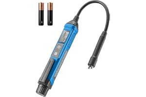 TESMEN TBF-200 Brake Fluid Tester with 8.5-Inch Corrosion Resistance Gooseneck Probe, High-Precision Brake Fluid Tester Pen with Data Hold, 3 Colors Backlight Alarm for DOT3, DOT4, DOT5.1-Blue