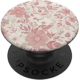 Pink Floral Pattern PopSockets Adhesive PopGrip