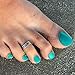 HuntGold 1X Retro Women's Toe Rings Simple Carving Patterns Silver Foot Ring