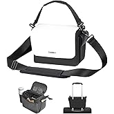 Cwatcun Camera Shoulder Bag, Waterproof Crossbody Case, Compact Photography Backpack, Compatible with Canon/Nikon/Sony/Fuji DSLR/SLR/Mirrorless Camera, Lens and Accessories, White