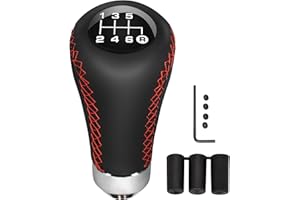 QIANG KUN Universal Shift Knob 6 Speed Manual Gearbox Shift Knobs Fit for Most Car Transport Vehicles（Red Line）