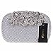 Fawziya Flower Purses With Rhinestones Crystal Evening Clutch Bags-Lake Blue