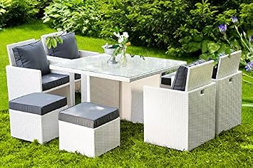 Au Jardin De Chloe Salon De Jardin Encastrable En Resine Tressee