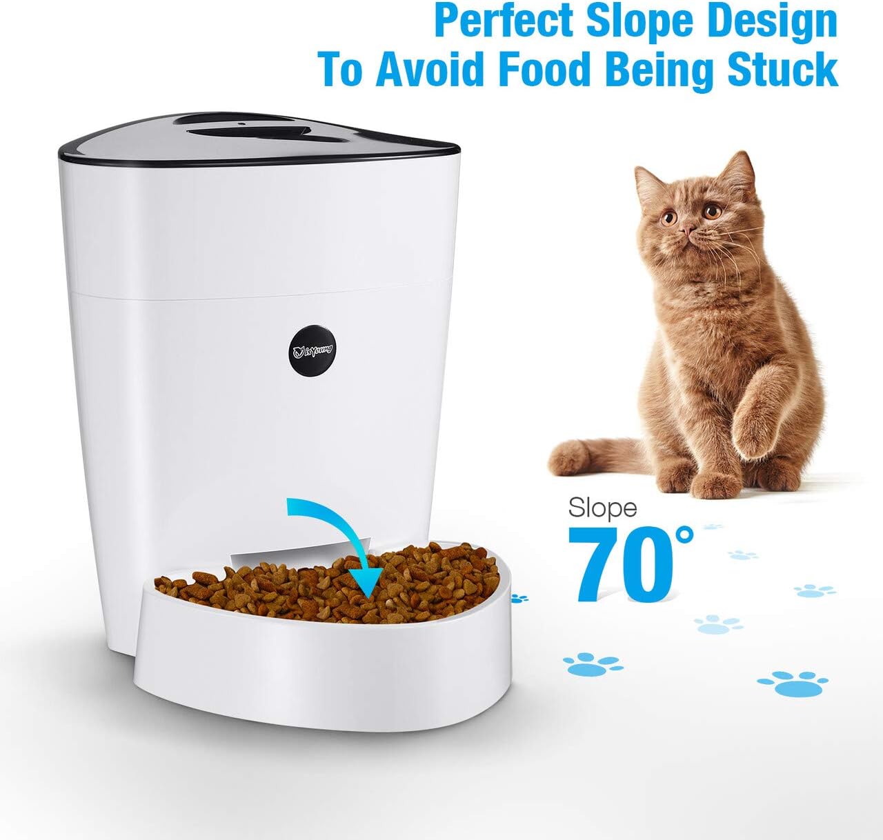 Pet Supplies : isYoung Automatic Cat Feeder, 4L Smart Pet Feeder for Cat & Dog - 6 Meal, LCD Display with Timer Programmable, Portion Control - Battery/Plug-in Power : 
