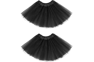 Century Star 2 Pack 4 Layers Tutu for Toddler Girls Tulle Ballet Dance Skirts Princess Kids Dress up Birthday Party 2-8 Years