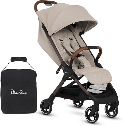 Silver Cross Clic 2 Compact Stroller Latte Birth to 22kg Travel Bag