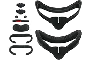 6 in 1 Kit - RHOTALL Face Cover Pad Compatible with Oculus Quest 2, Mask Accessories for Oculus Quest 2 with 2 Replacement Face Cover, Face Interface Bracket, Silicone Nose Pads (L/S), Lens Protector