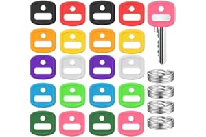 20 Pcs 1" Key Covers Caps Identifiers with Labels Soft Stretchy Cover for House Cute Head Protectors Standard Keys Not Suitab