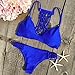 CUPSHE Women's Floral Printing Triangle Splicing Bikini Set (Large, Blue)