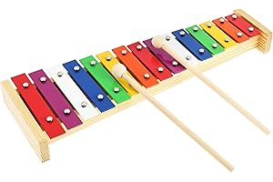 15 Tone Xylophone Glockenspiel, Professional Xylophone Percussion Instrument, Colorful with 2 Mallet Music Instrument for Beg