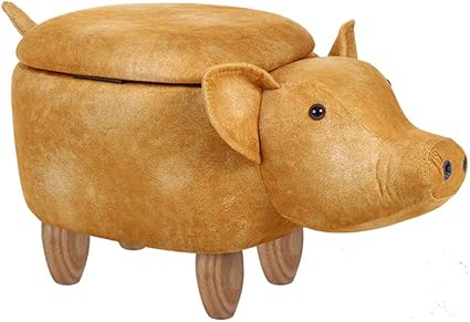 JRMU Animal Forma De Cerdo Otomana Tapizado, Multifuncional Creativo