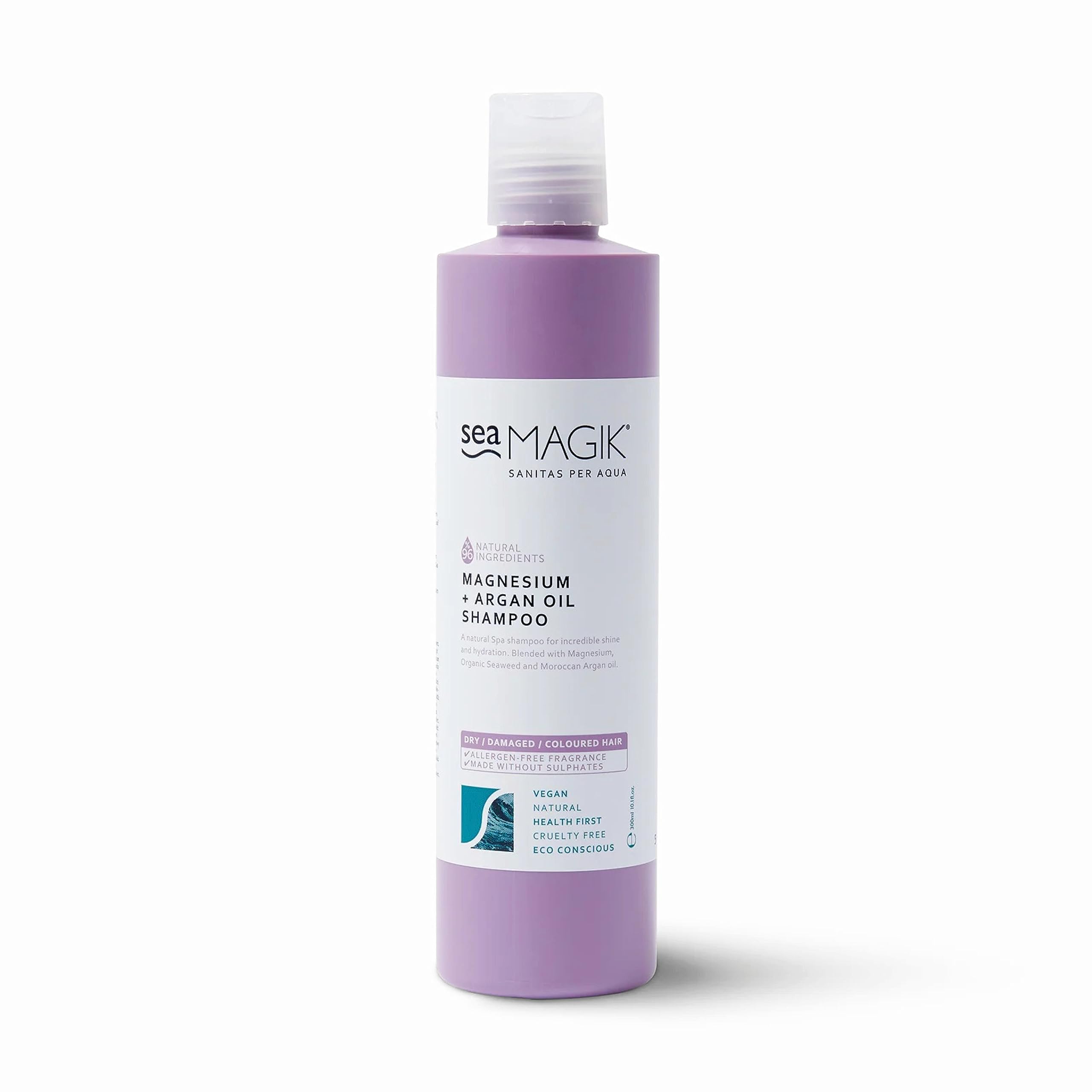 Sea Magik - Argan Oil Shampoo with Magnesium and Organic Seaweed, Hydrates Dry Hair and Scalp to Restore Shine, Vegan and Cruelty Free (300ml)