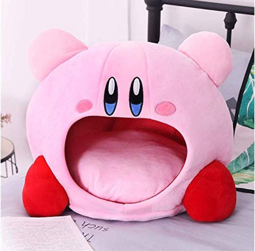stogiit Plush Toy Kirby Plush Soft Sleeping Cap Kawaii Anime Game Kirby Sleeping Pillow Soft Pet House Doll Toy