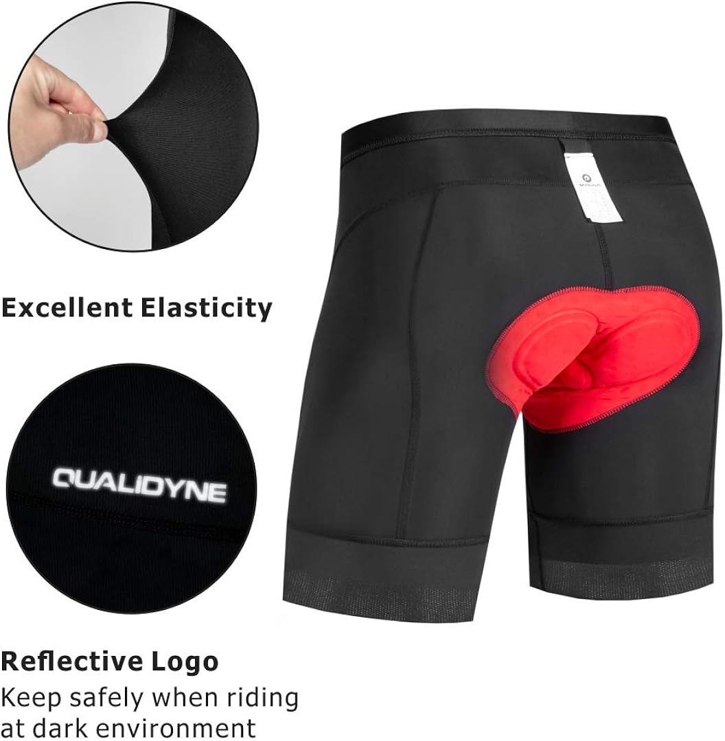 qualidyne Men's Bike Cycling Shorts, Bicycle Biking Riding Shorts, 3D Padded Half Pant -Quick Dry & Comfy: Clothing