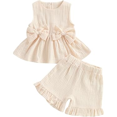 Conjunto Bebé Niña Fossen - Camiseta Sin Mangas + Pantalón Corto | Tallas 0-24 Meses