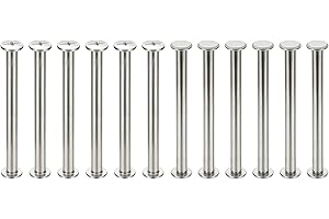 PATIKIL 12 Sets Chicago Screws, 5x60mm(DxH) Chicago Screws Phillips Binding Post Screw Bolts Leather Rivets 304 Stainless Steel Fasteners for Leather Belt Scrapbook Photo Albums, Silver