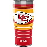 Tervis Traveler NFL Kansas City Chiefs - Hype Stripes Triple Insulated Tumbler Travel Cup Keeps Drinks Cold & Hot, 20oz, Stainless Steel