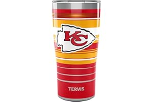 Tervis Traveler NFL Kansas City Chiefs - Hype Stripes Triple Walled Insulated Tumbler Travel Cup Keeps Drinks Cold & Hot, 20oz, Stainless Steel
