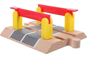 Abaodam Wooden Train Track Accessories Railway Railing Barrier DIY Model for Educational Train Playsets Compatible with Woode