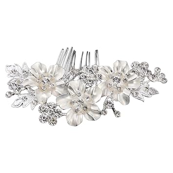 Qingsun Brides Women S Hair Comb Flower Diamond Crystal Sweet Hair