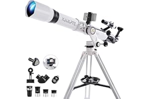 KOOLPTE Telescope with Digital Eyepiece - Astronomy Refracting Telescope 90mm Aperture 900mm Vertisteel Altazimuth Mount, Compact and Powerful for Beginners,Professionals and Kids, Perfect for Observing White