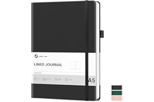 Lonely Oak Lined Journal Notebook, A5 Hardcover Lined Notebook for Women & Men, 120GSM Acid-Free Paper with Leather Hardcover