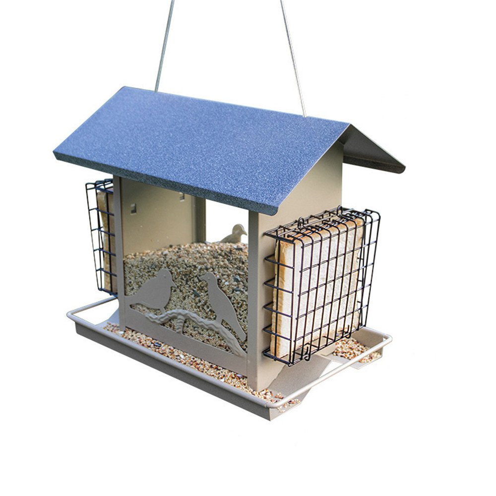 Jfjl Deluxe Wooden Wild Bird Feeder Outdoor Balcony Garden Wild
